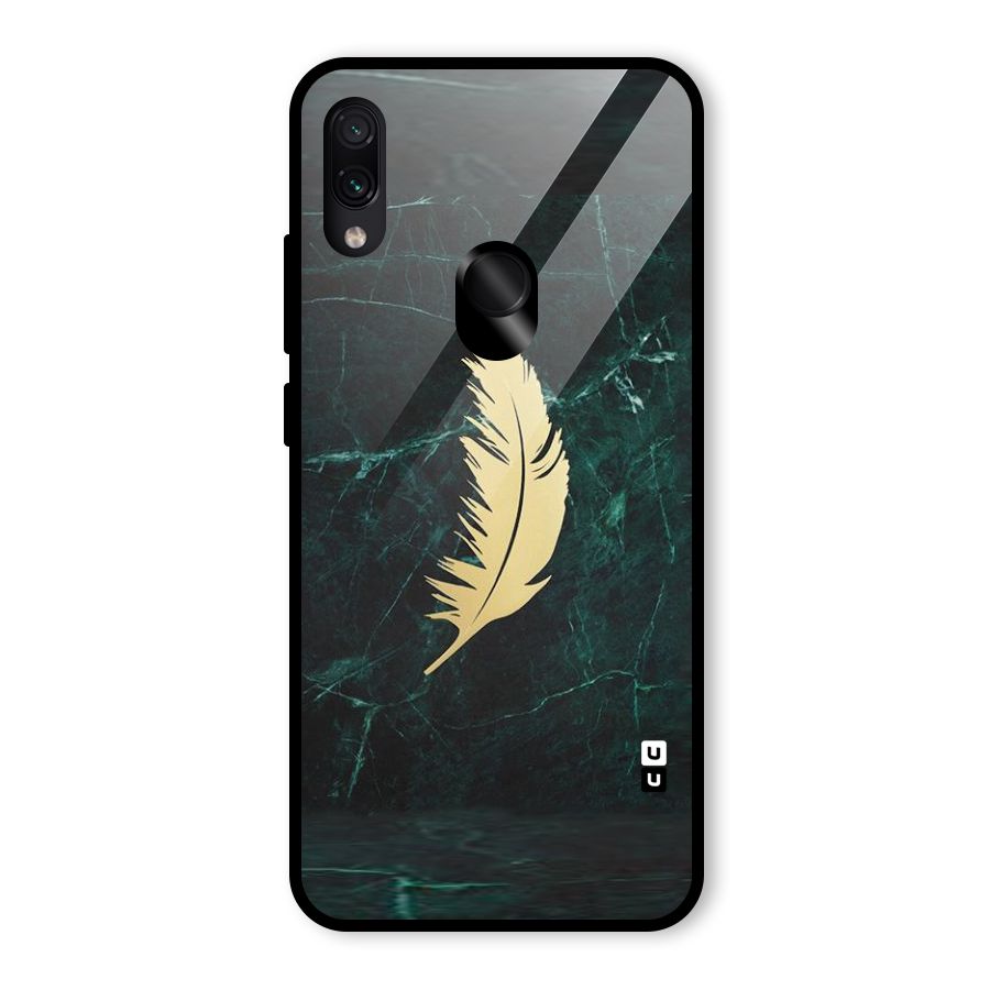 Golden Feather Glass Back Case for Redmi Note 7 Pro