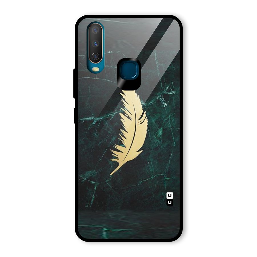 Golden Feather Glass Back Case for Vivo U10