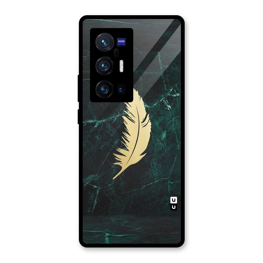 Golden Feather Glass Back Case for Vivo X70 Pro Plus