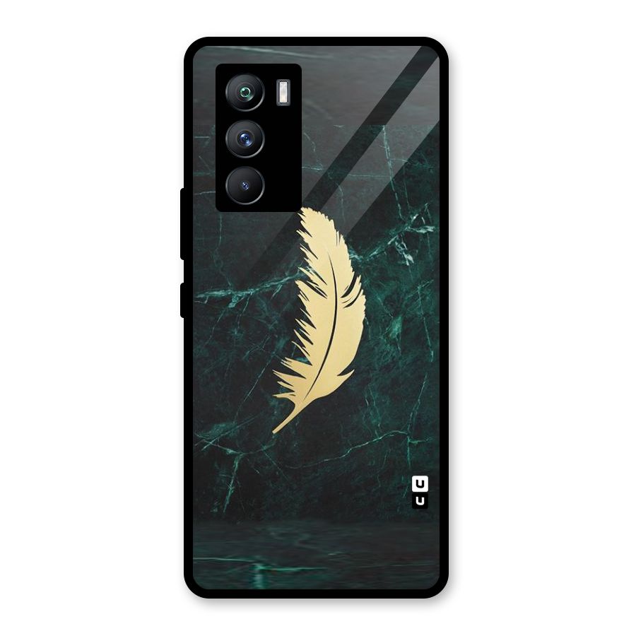 Golden Feather Glass Back Case for Vivo iQOO 9 SE