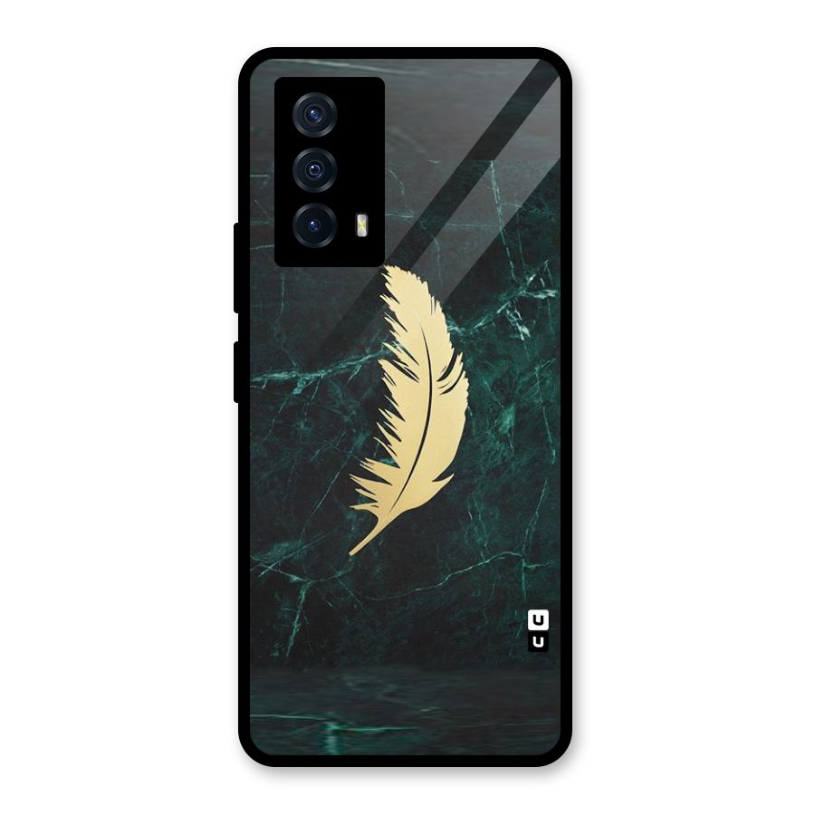 Golden Feather Glass Back Case for Vivo iQOO Z5