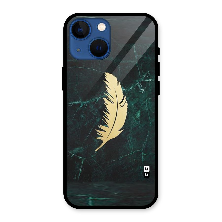 Golden Feather Glass Back Case for iPhone 13 Mini