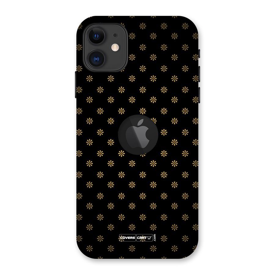 Golden Flowers Back Case for iPhone 11 Logo Cut