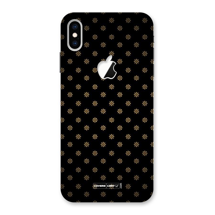 Golden Flowers Back Case for iPhone XS Max Apple Cut