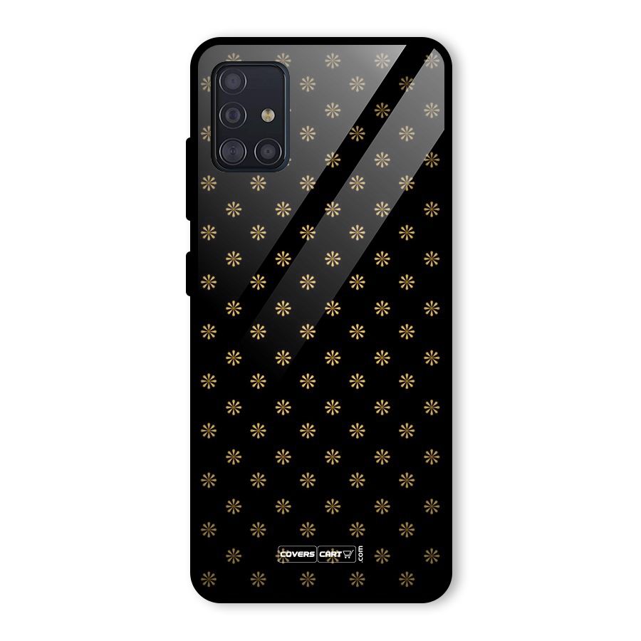 Golden Flowers Glass Back Case for Galaxy A51