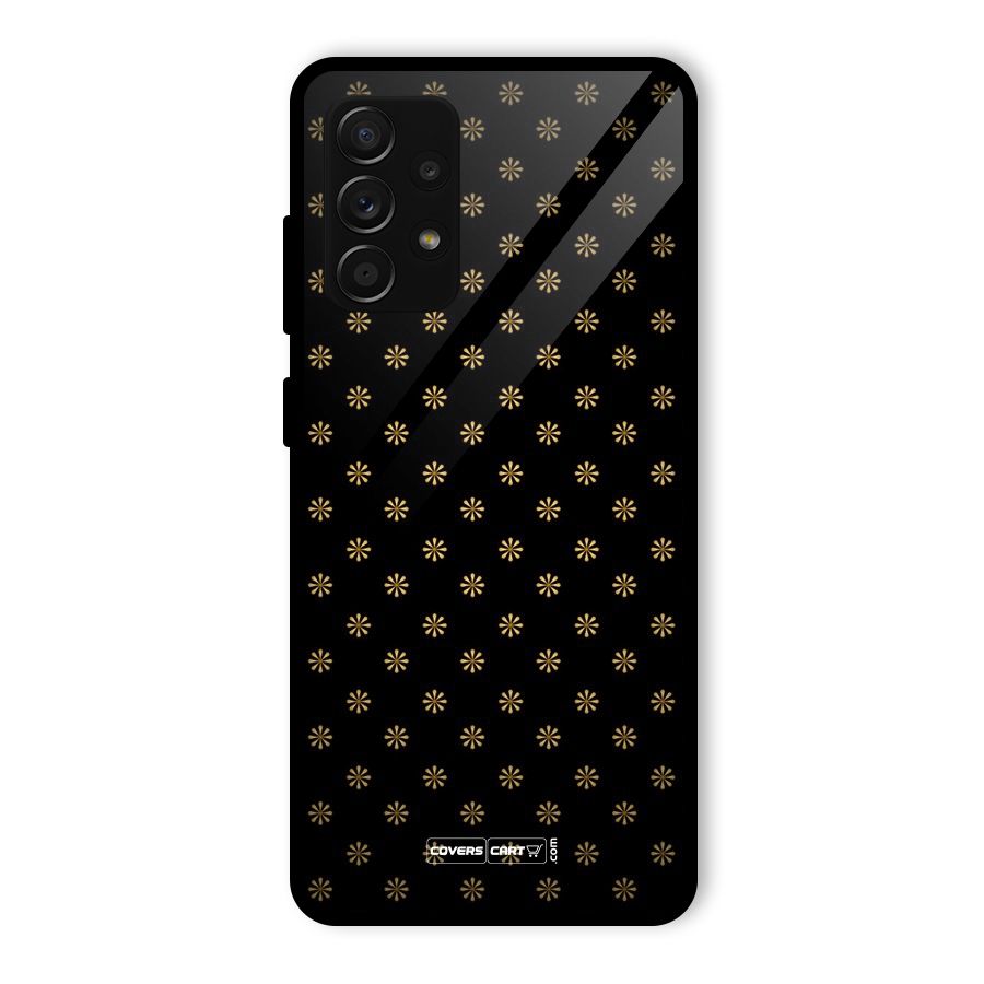 Golden Flowers Glass Back Case for Galaxy A53 5G