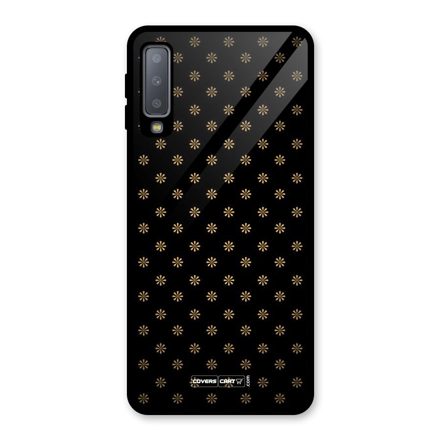 Golden Flowers Glass Back Case for Galaxy A7 (2018)