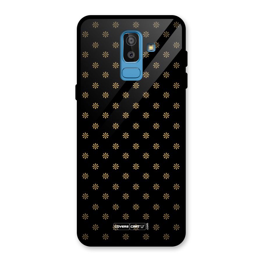 Golden Flowers Glass Back Case for Galaxy J8
