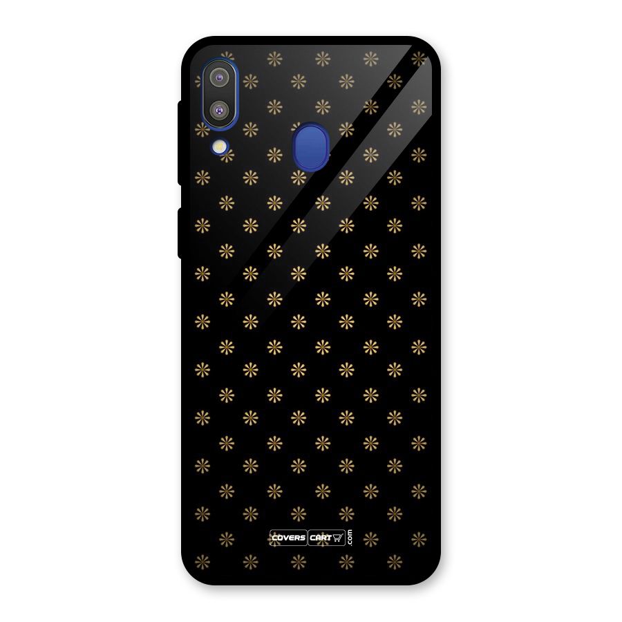 Golden Flowers Glass Back Case for Galaxy M20