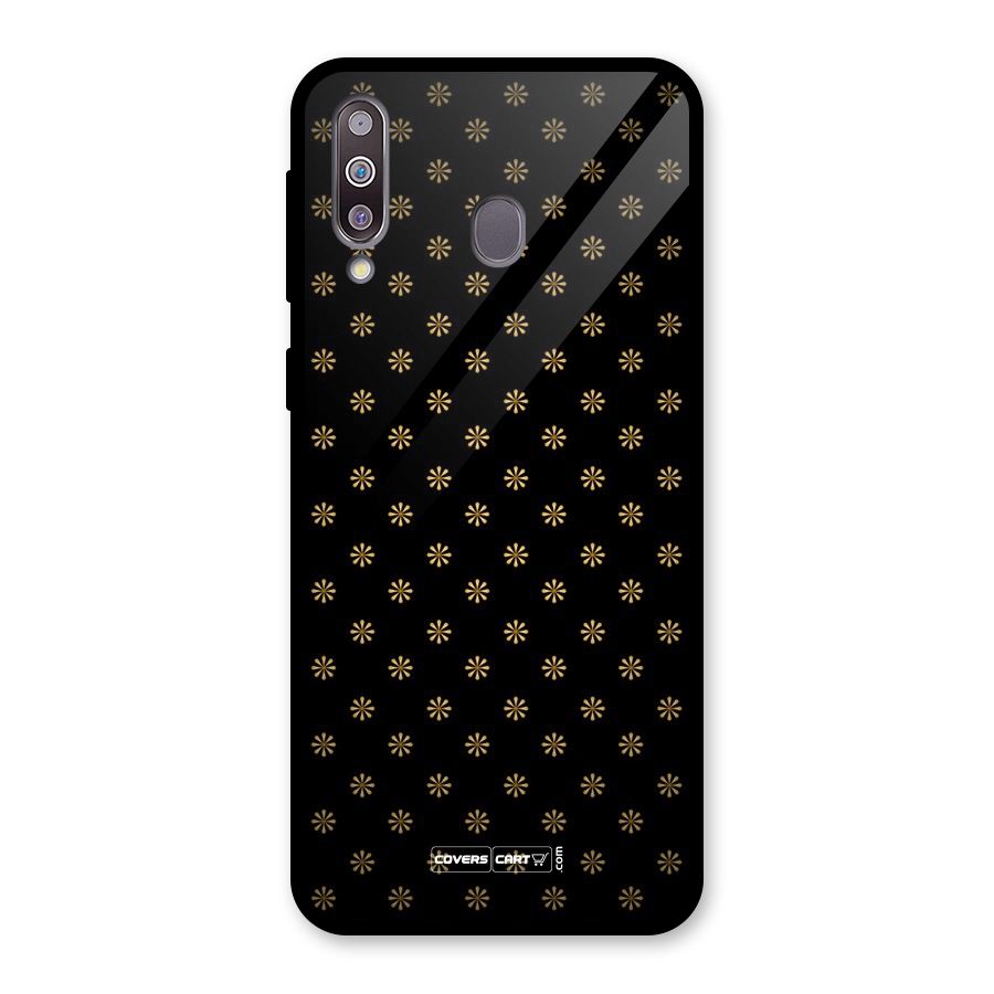 Golden Flowers Glass Back Case for Galaxy M30