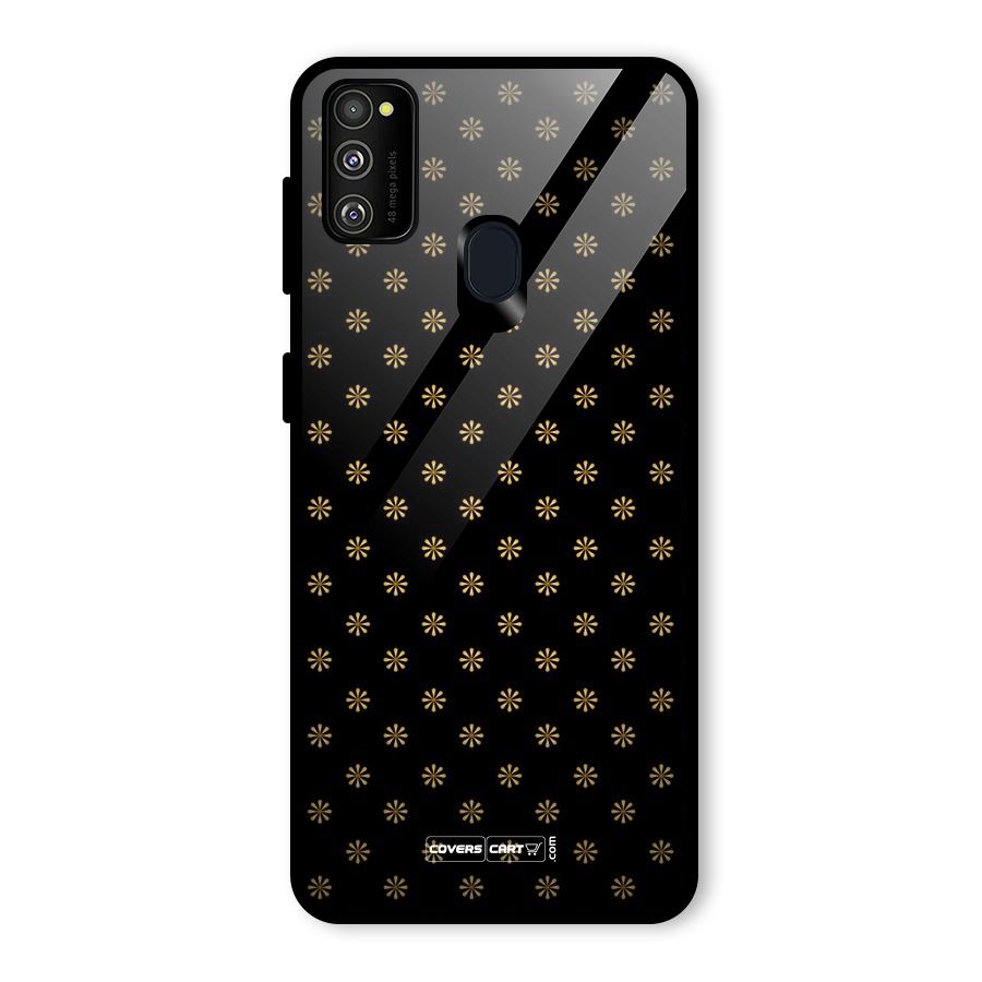 Golden Flowers Glass Back Case for Galaxy M30s