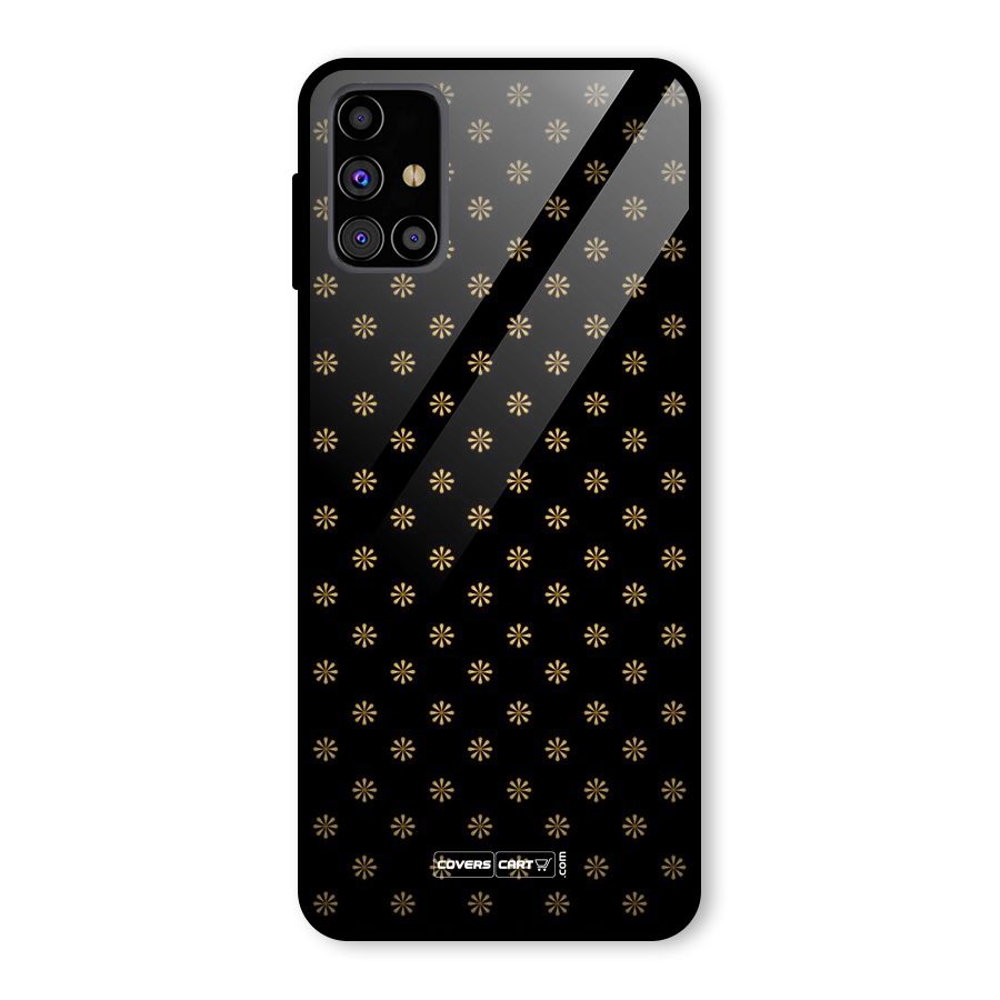 Golden Flowers Glass Back Case for Galaxy M31s