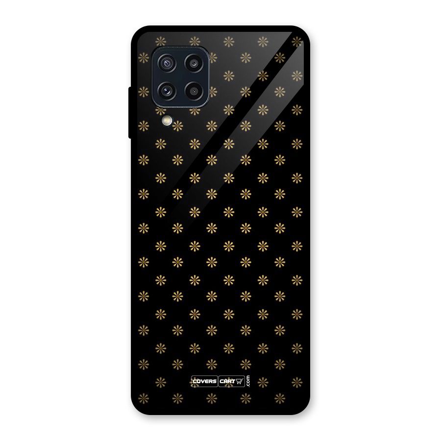 Golden Flowers Glass Back Case for Galaxy M32