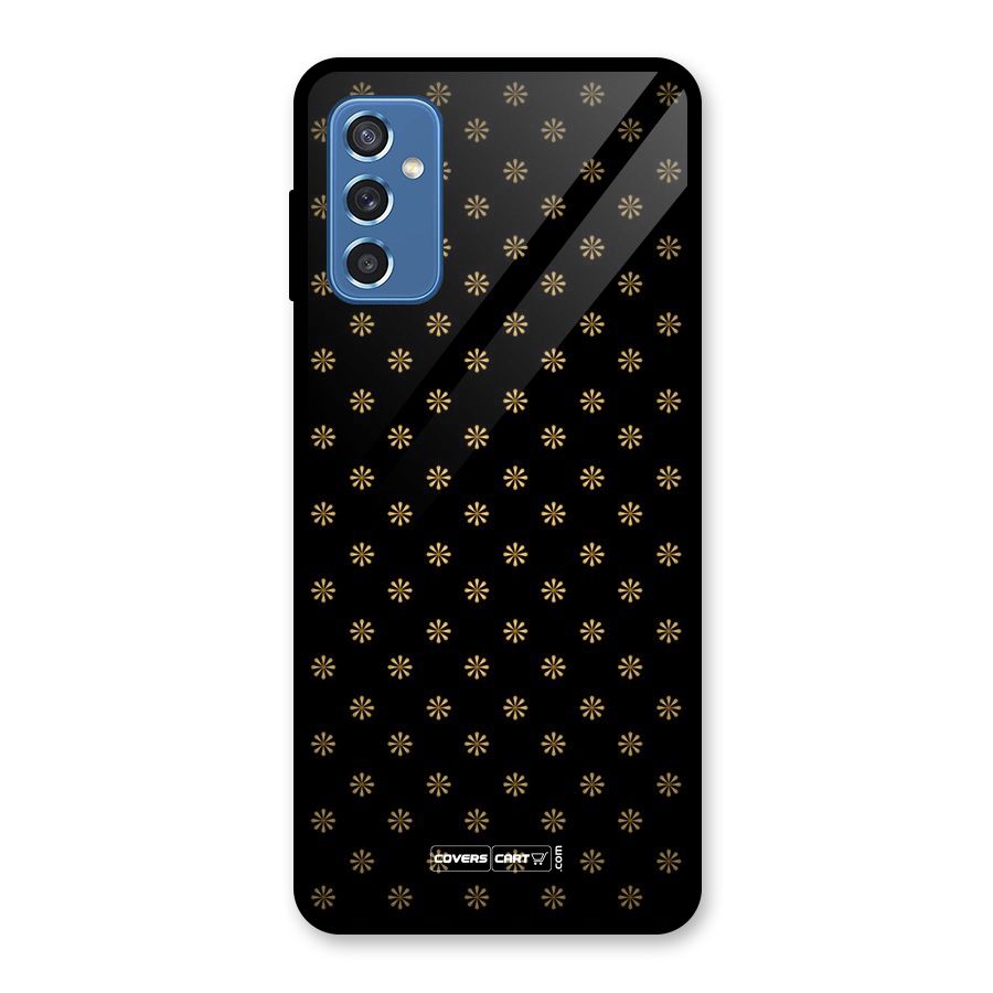 Golden Flowers Glass Back Case for Galaxy M52 5G