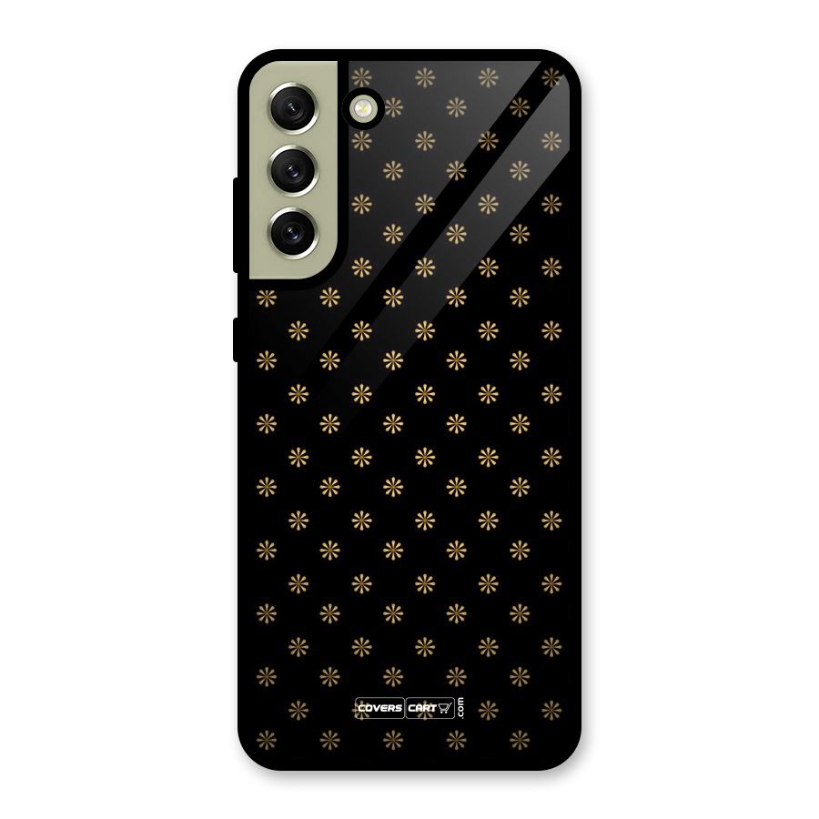 Golden Flowers Glass Back Case for Galaxy S21 FE 5G