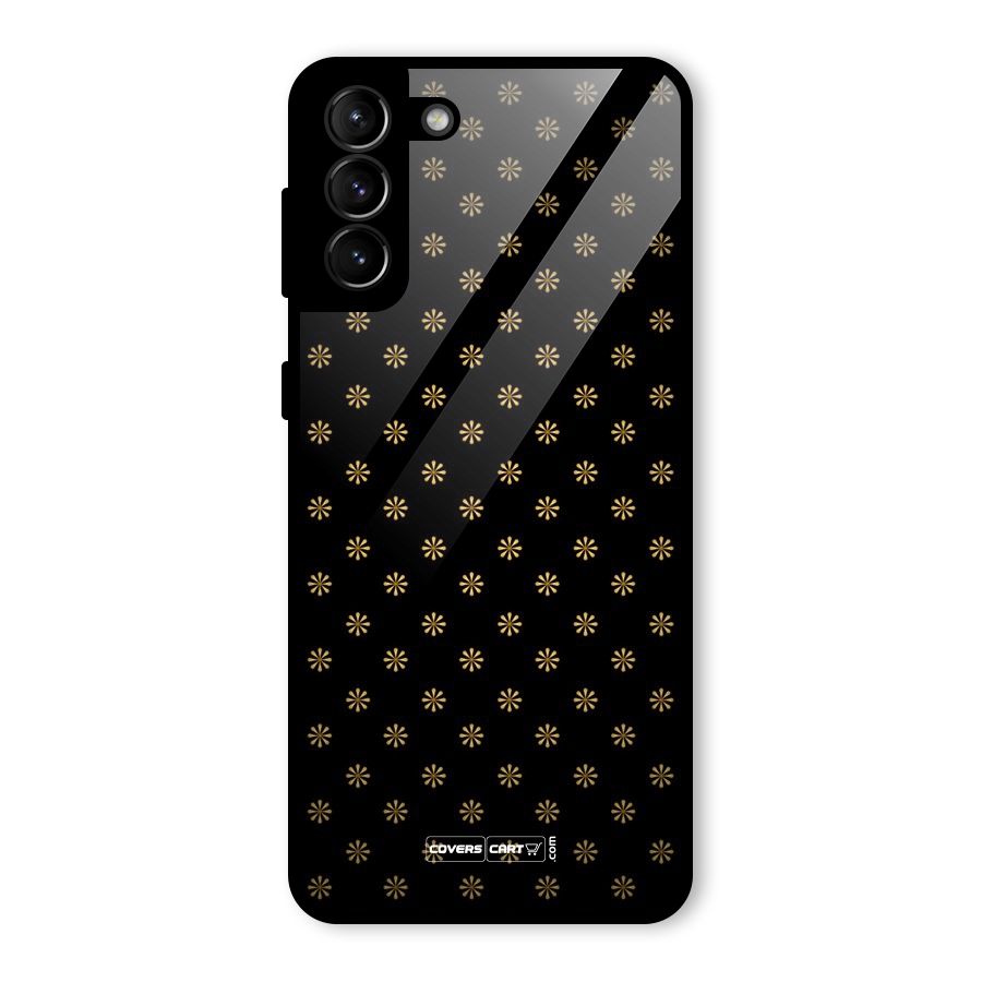 Golden Flowers Glass Back Case for Galaxy S21 Plus