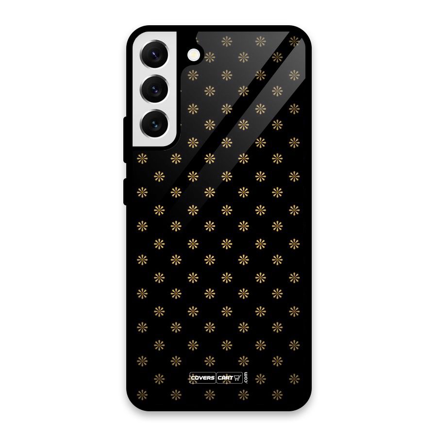 Golden Flowers Glass Back Case for Galaxy S22 Plus 5G