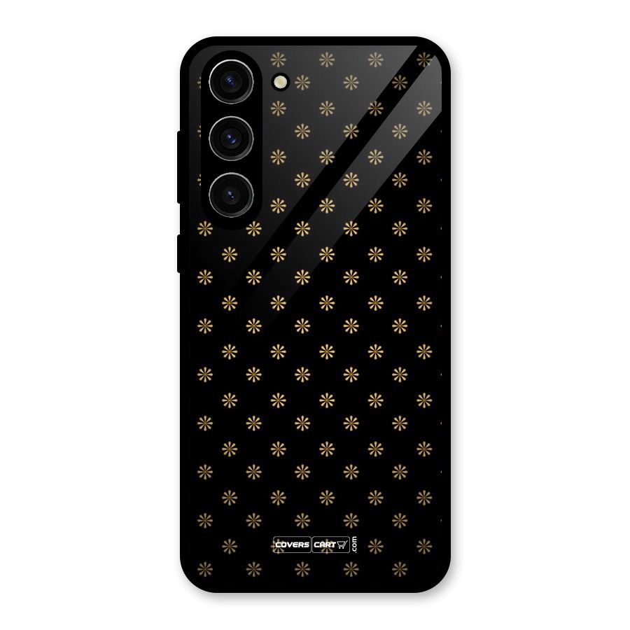 Golden Flowers Glass Back Case for Galaxy S23 Plus