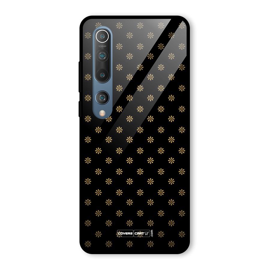 Golden Flowers Glass Back Case for Mi 10
