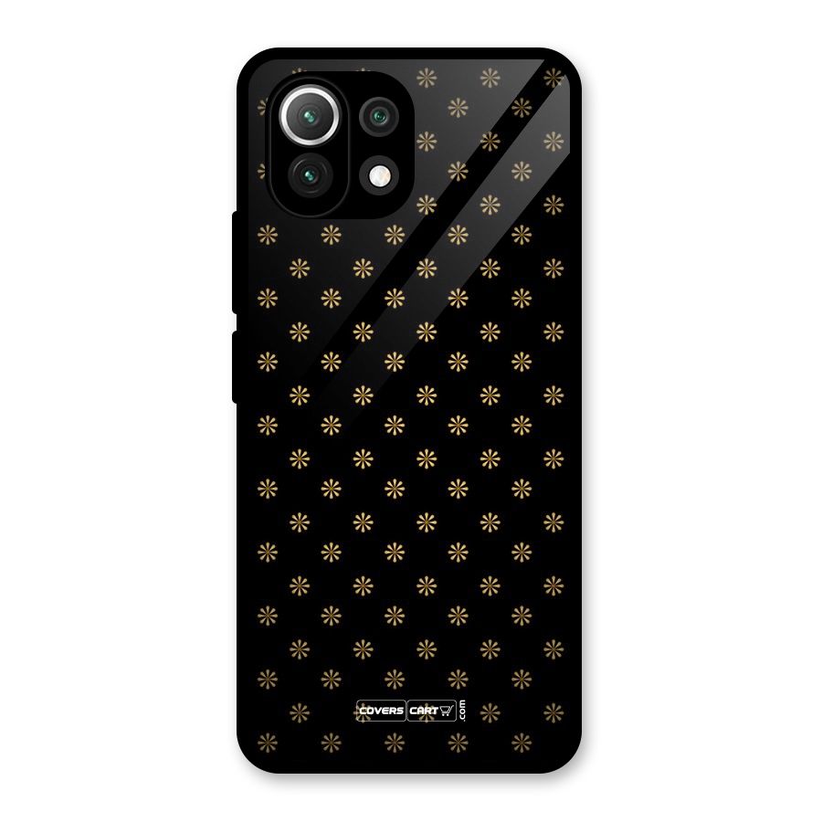 Golden Flowers Glass Back Case for Mi 11 Lite