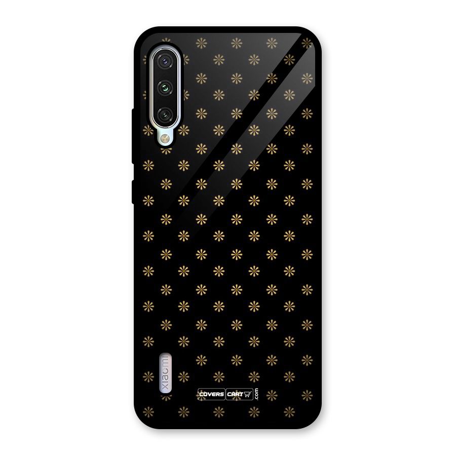 Golden Flowers Glass Back Case for Mi A3