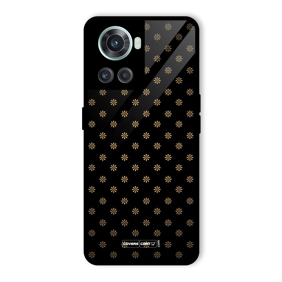 Golden Flowers Glass Back Case for OnePlus 10R