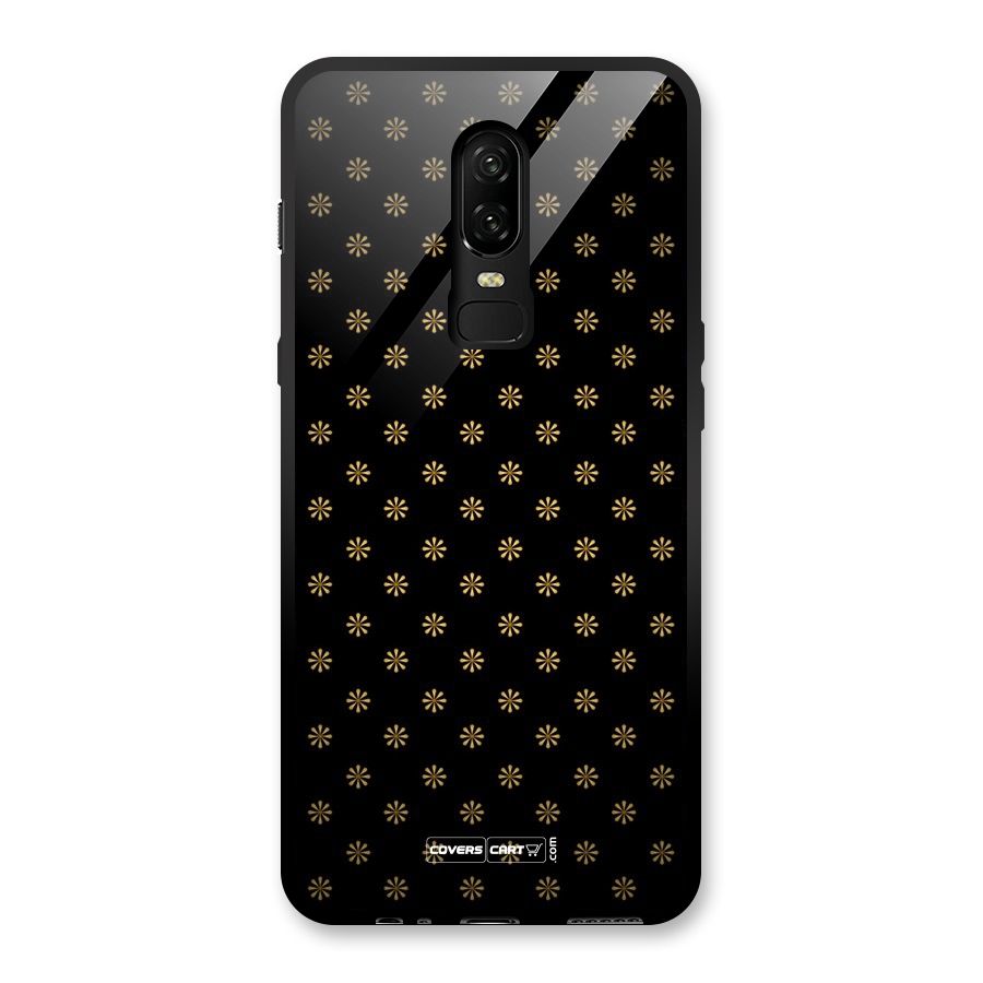 Golden Flowers Glass Back Case for OnePlus 6