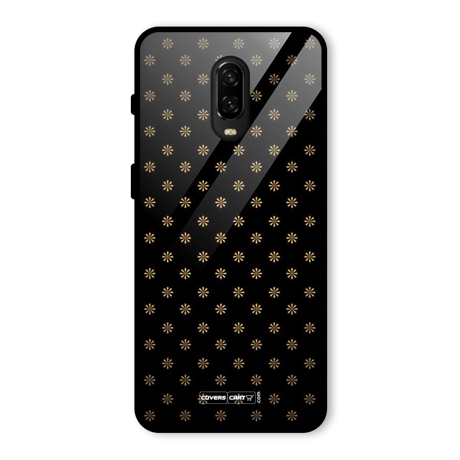 Golden Flowers Glass Back Case for OnePlus 6T