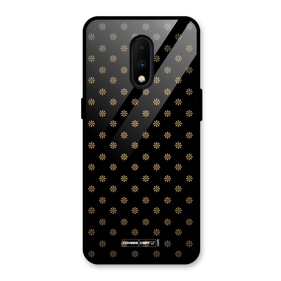 Golden Flowers Glass Back Case for OnePlus 7