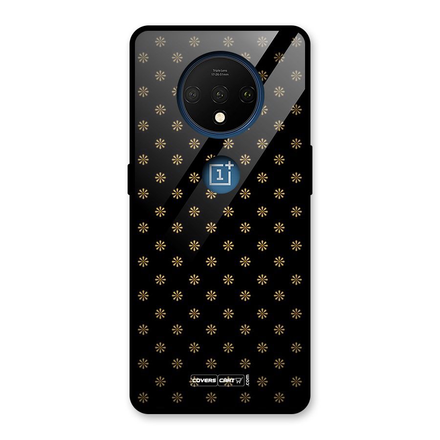 Golden Flowers Glass Back Case for OnePlus 7T