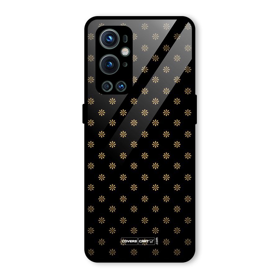 Golden Flowers Glass Back Case for OnePlus 9 Pro