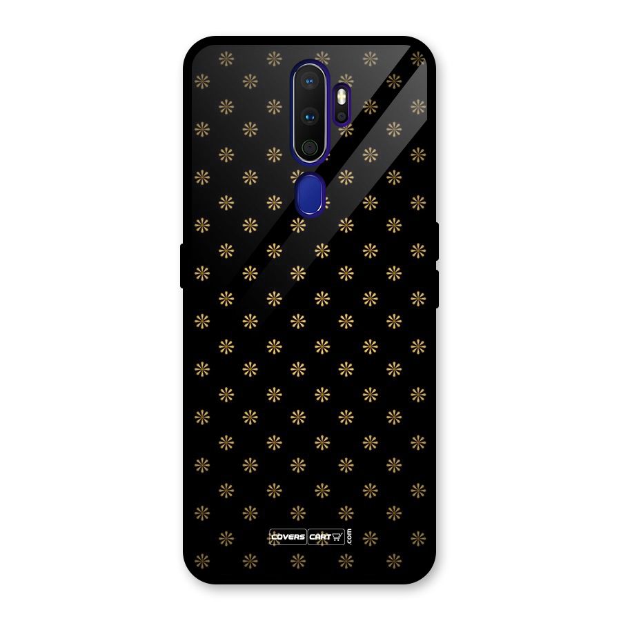 Golden Flowers Glass Back Case for Oppo A9 (2020)