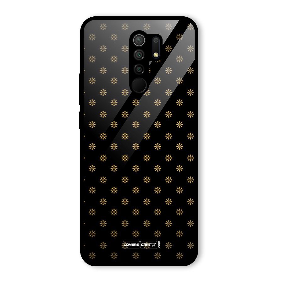 Golden Flowers Glass Back Case for Poco M2