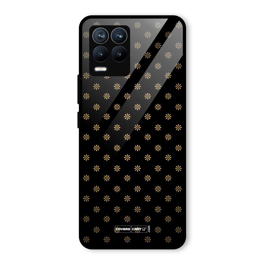 Golden Flowers Glass Back Case for Realme 8