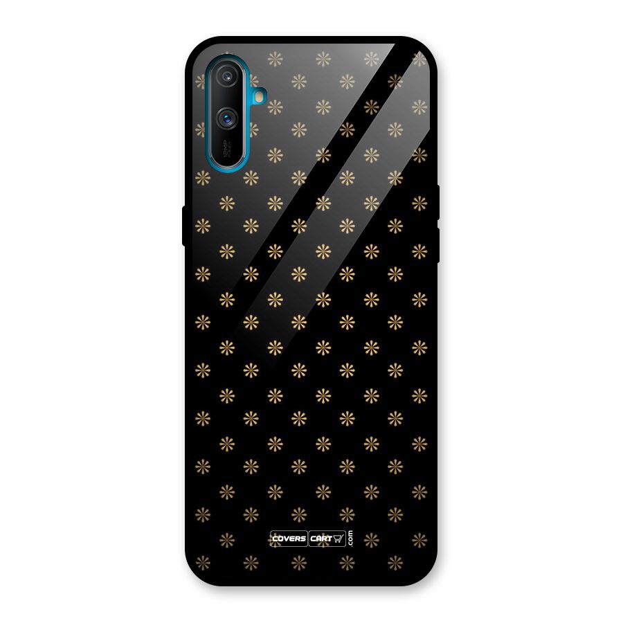 Golden Flowers Glass Back Case for Realme C3