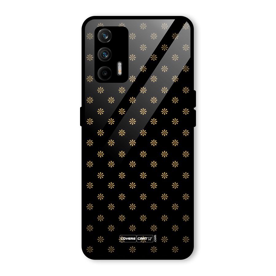 Golden Flowers Glass Back Case for Realme GT 5G