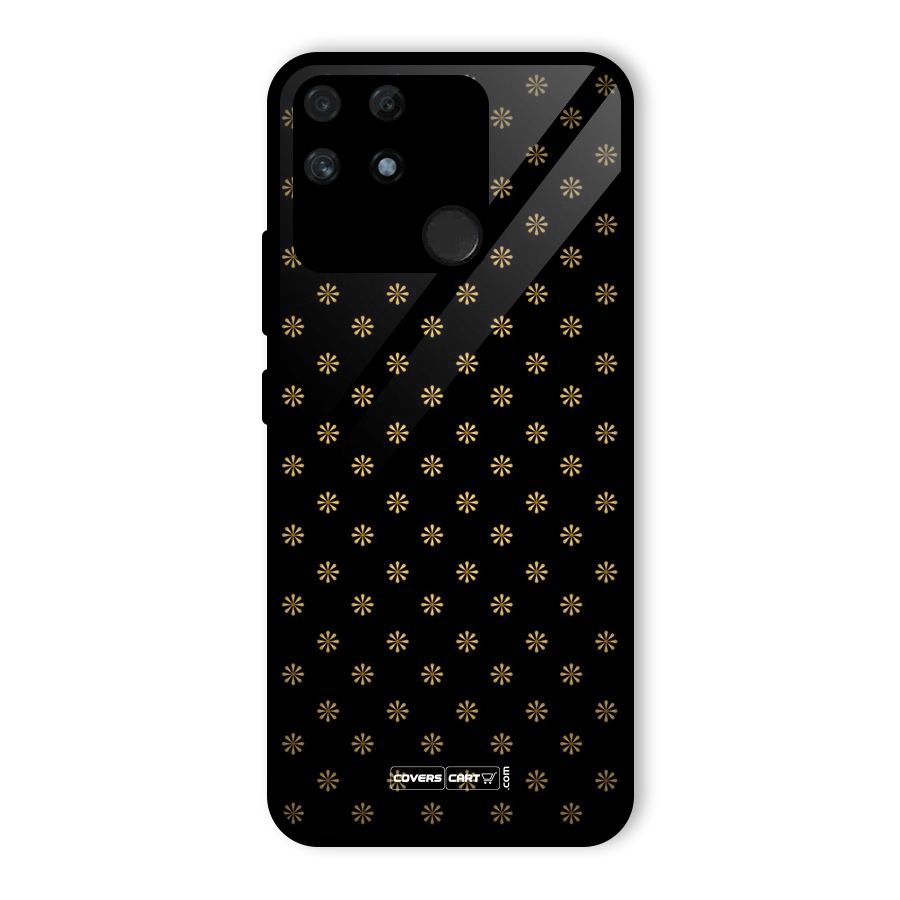 Golden Flowers Glass Back Case for Realme Narzo 50A
