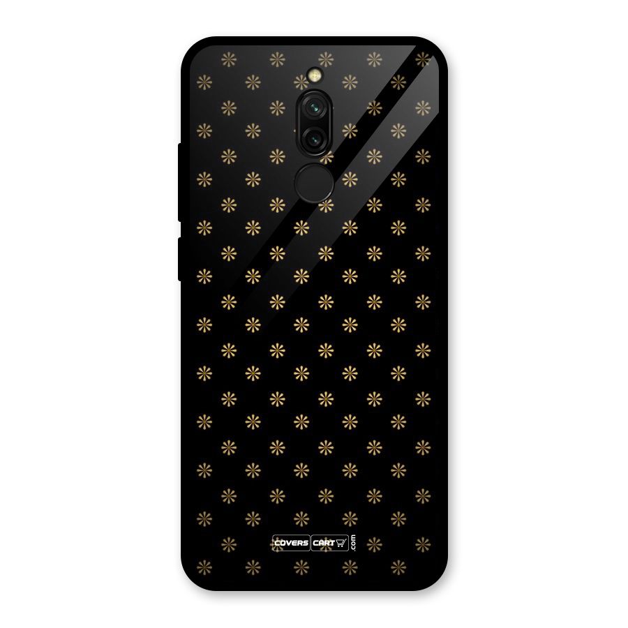 Golden Flowers Glass Back Case for Redmi 8
