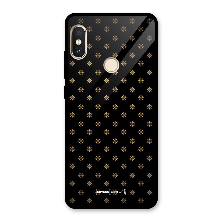 Golden Flowers Glass Back Case for Redmi Note 5 Pro
