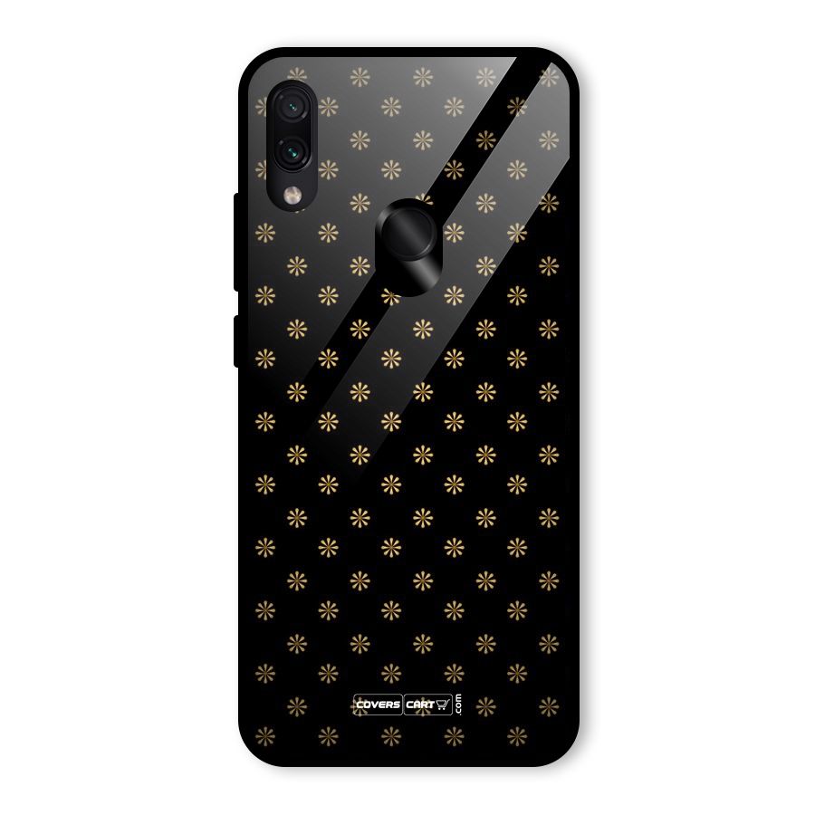 Golden Flowers Glass Back Case for Redmi Note 7 Pro