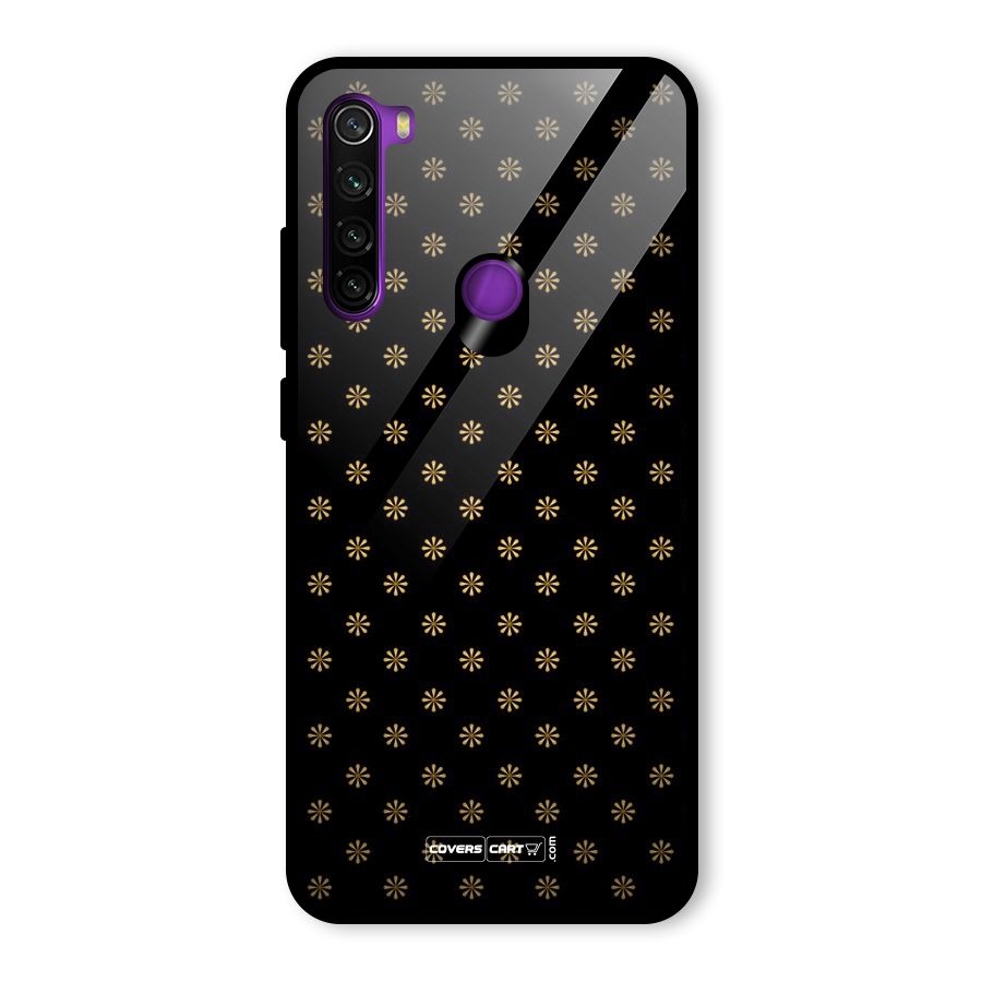 Golden Flowers Glass Back Case for Redmi Note 8