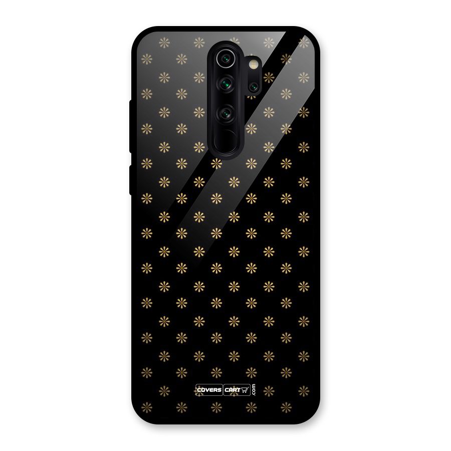 Golden Flowers Glass Back Case for Redmi Note 8 Pro