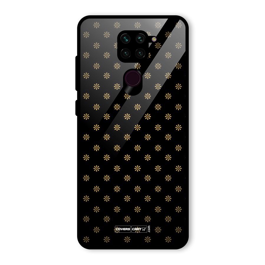 Golden Flowers Glass Back Case for Redmi Note 9