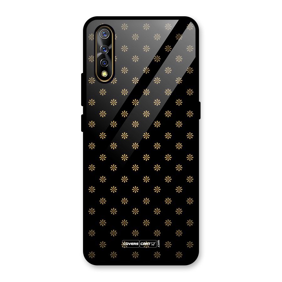 Golden Flowers Glass Back Case for Vivo S1