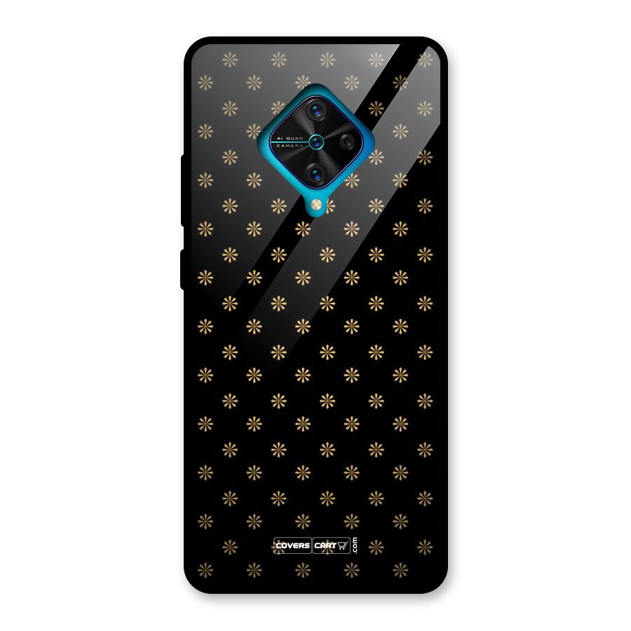 Golden Flowers Glass Back Case for Vivo S1 Pro