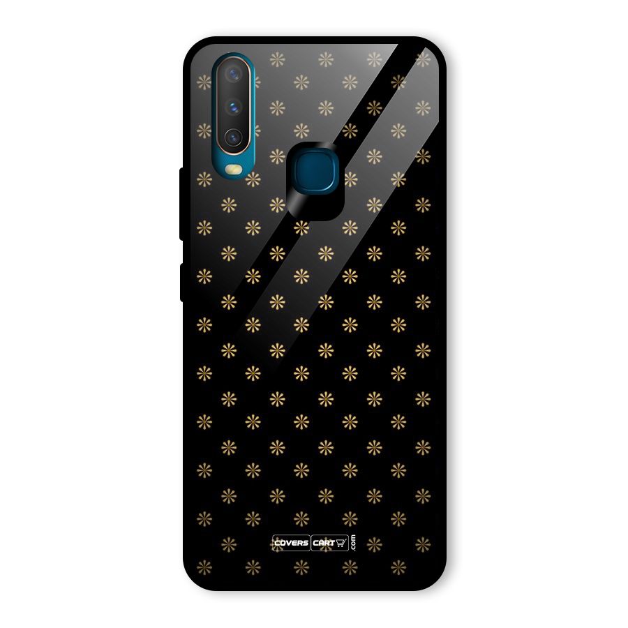Golden Flowers Glass Back Case for Vivo U10