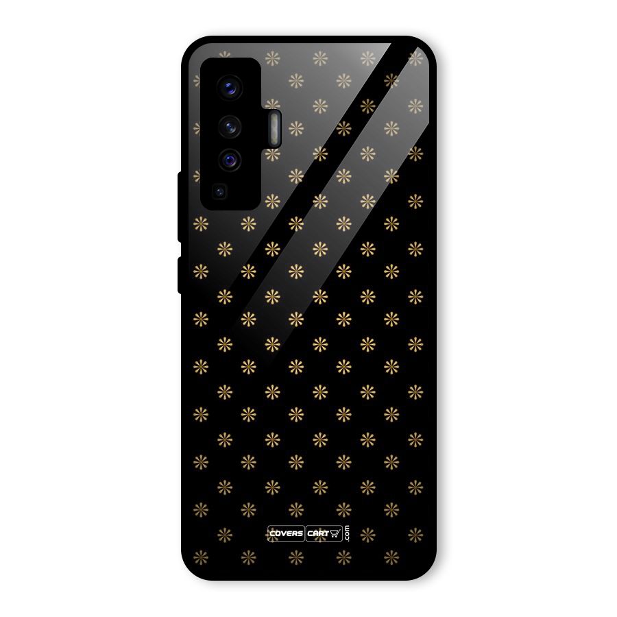 Golden Flowers Glass Back Case for Vivo X50