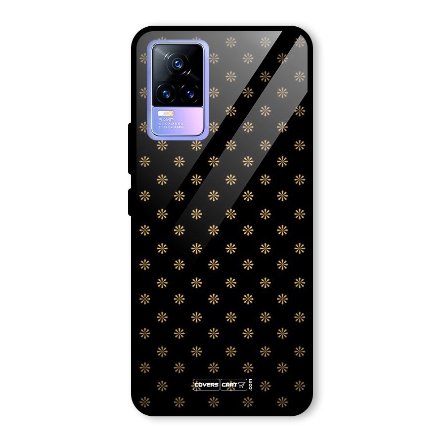 Golden Flowers Glass Back Case for Vivo Y73