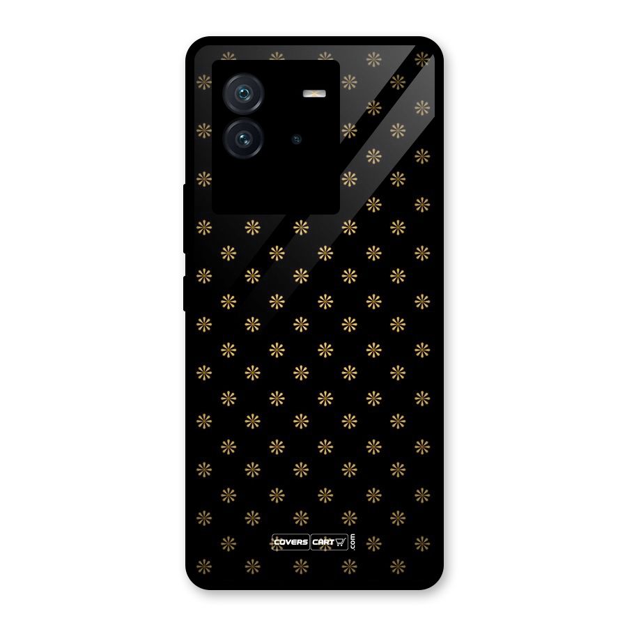 Golden Flowers Glass Back Case for Vivo iQOO Neo 6 5G