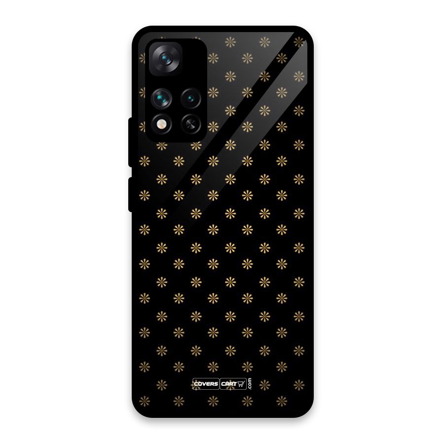 Golden Flowers Glass Back Case for Xiaomi 11i HyperCharge 5G